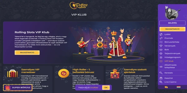 Rolling Slots Casino VIP program on mobile