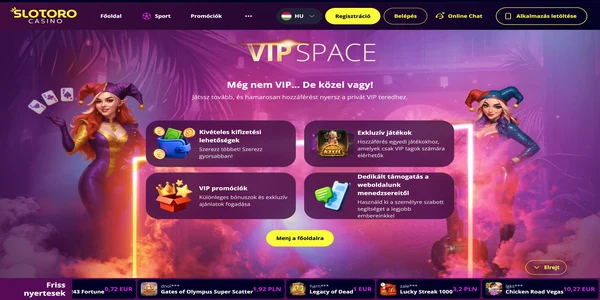 Slotoro Casino VIP program on mobile